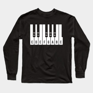 Musical Keyboard, C Major Scale (Piano / Music / 1C) Long Sleeve T-Shirt